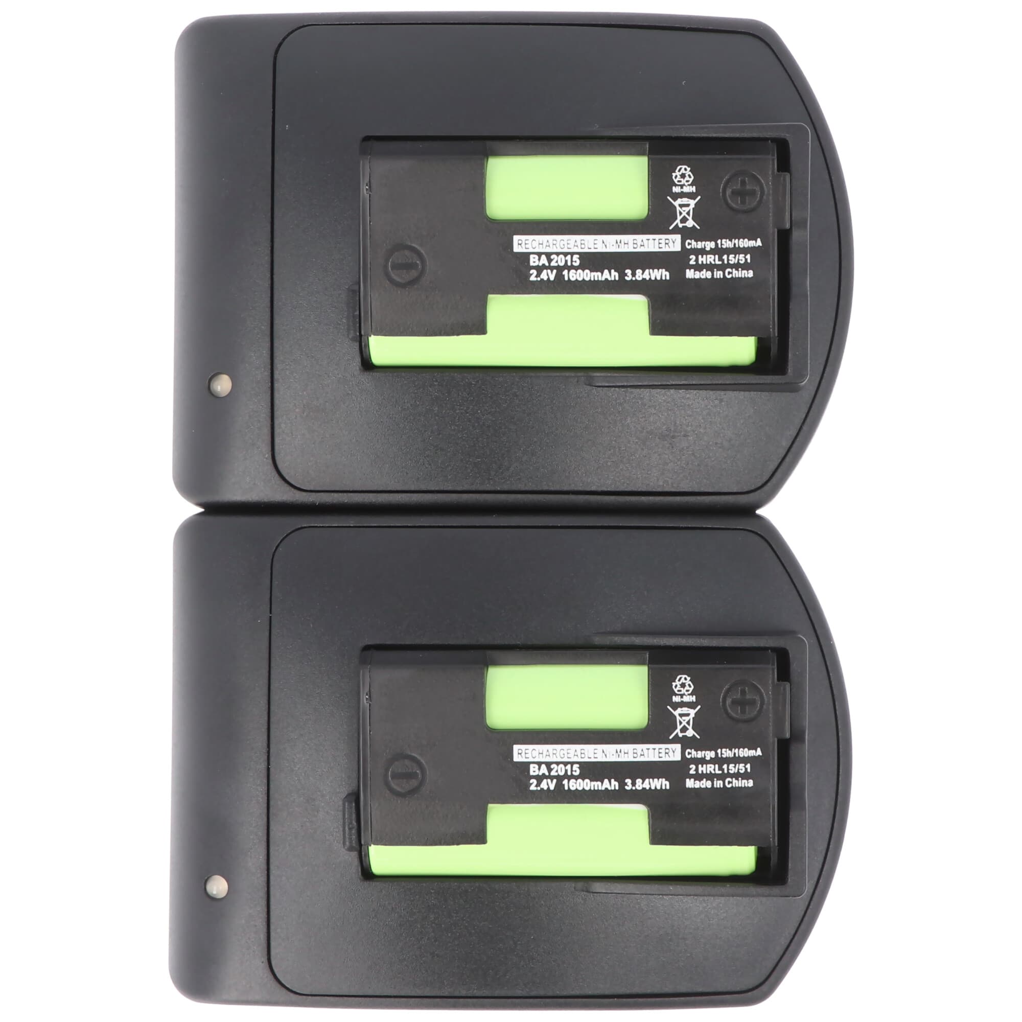 2x chargeur rapide et 2x batterie convenant à la batterie rechargeable Sennheiser BA2015 NiMH