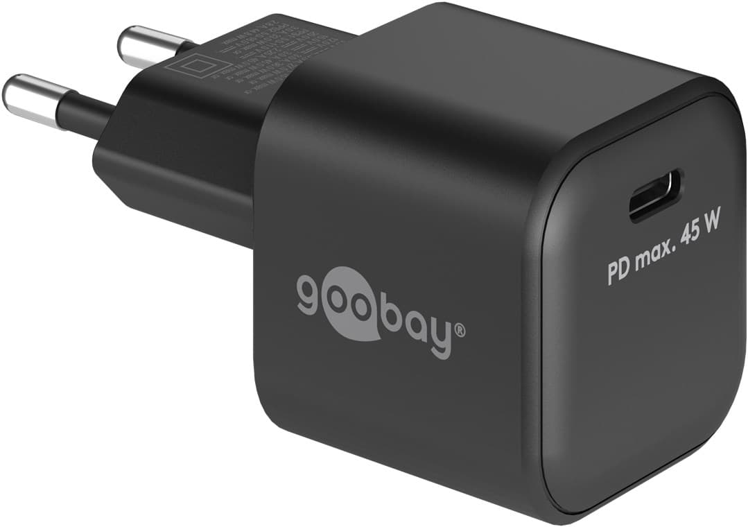 Goobay Chargeur rapide USB-C™ PD Nano (45 W) noir - 1x port USB-C™ (Power Delivery) - noir